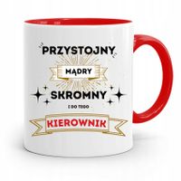 Kubek Czerwony Dla Przystojnego Kierownika Z Nadrukiem Ze Zdjęciem