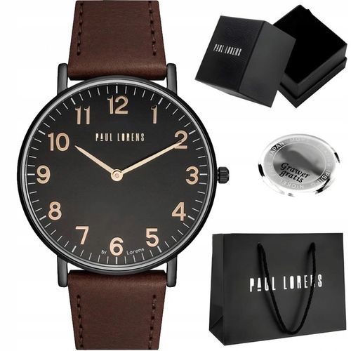 Zegarek męski Paul Lorens ERIN SLIM idealny do garnituru - CYFRY +GRAWER na Arena.pl