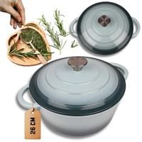 emaliowany garnek żeliwny 26cm 5l hage sea salt