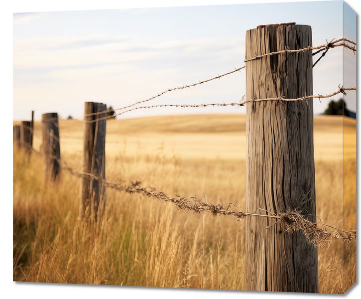 Obraz 70x60cm Płot na Polu zdjęcie 1