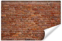 Fototapeta Do Salonu Czerwona CEGŁA Kamień Mur Abstrakcja 3D 450cm x 300cm