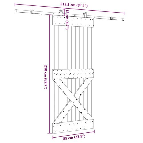 Drzwi przesuwne z osprzętem, 85x210 cm, lite drewno sosnowe na Arena.pl