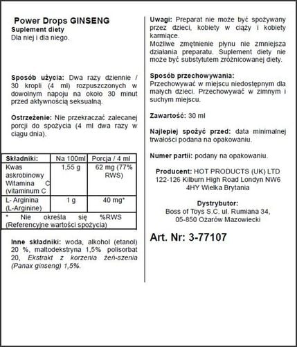 Supl.diety-Men Power Ginseng Drops 30Ml na Arena.pl