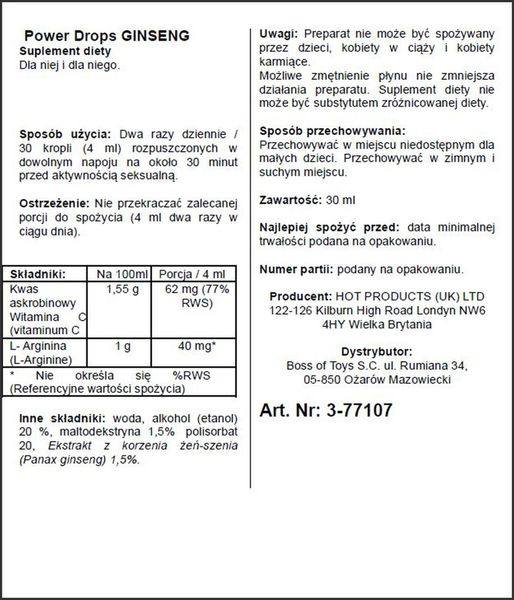 Supl.diety-Men Power Ginseng Drops 30Ml zdjęcie 2