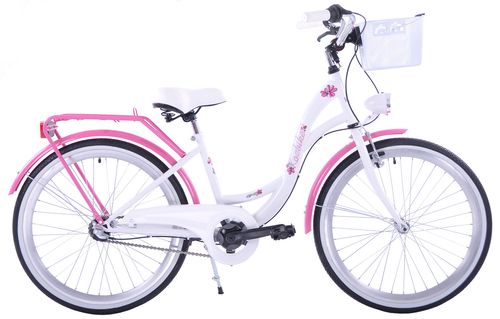 Rower Kozbike Junior 24 biało-różowy 3 biegi na Arena.pl