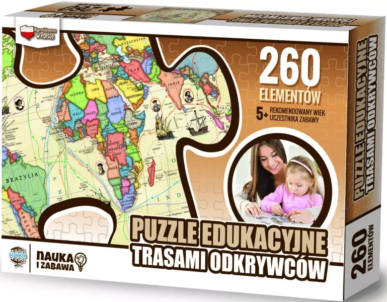 Puzzle 260 elementów. Trasami odkrywców zdjęcie 1