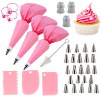 3x RĘKAW CUKIERNICZY DEKORATOR TORTÓW SILIKON 36EL