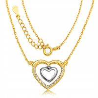 Złoty Łańcuszek z Sercem 925/585 Wakacyjny Naszyjnik Miłości na Lato