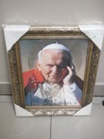 obraz w złotej ramie papież święty jan paweł ii 50x70