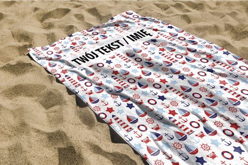 RĘCZNIK Morskie opowieści z twoim dowolnym tekstem 200x75cm 048L na Arena.pl