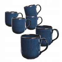 Kubek porcelanowy Altom Design niebieski Reactive Stripes 400 ml 6 szt.