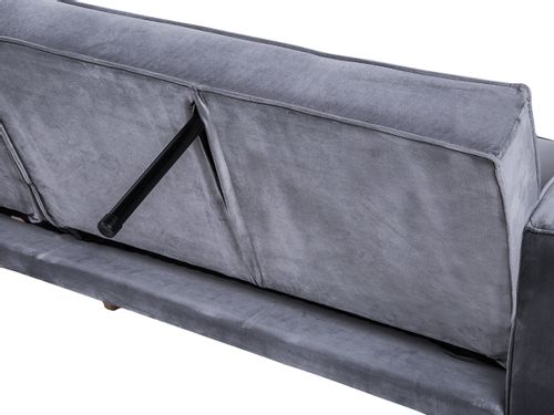 Sofa rozkładana welurowa szara VISNES na Arena.pl