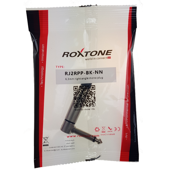 Wtyk typu Jack kątowy mono Roxtone RJ2RPP-BK-NN zdjęcie 2