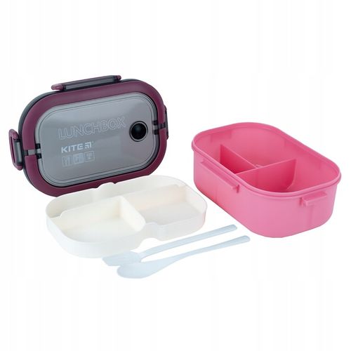 Lunchbox z przegrodkami sniadaniowka ze sztuccami uchwyt 1200ml KITE na Arena.pl