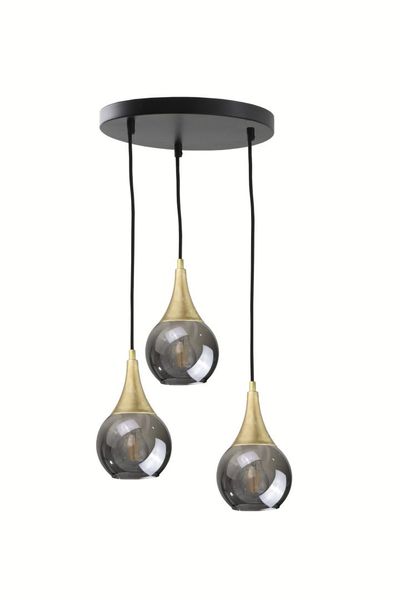 Lampa wisząca 3xE27 LACRIMA SMOKY/GOLD zdjęcie 1
