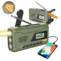 Radioodbiornik Radio FM Manta RDI401G Na korbkę Solarne Latarka Powerbank