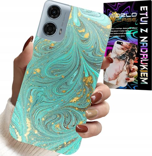 ETUI DO MOTOROLA G34 5G - MARMURKOWE WZORY + FOLIA HYDROŻEL na Arena.pl