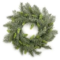 WIENIEC ŚWIĄTECZNY Z ZIELONYMI SZYSZKAMI STROIK GIRLANDA 35cm