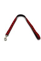 A-504 PEJCZ PODWÓJNA, KRÓTKA SMYCZ DLA PSA TAŚMA ŁAPKI 30mm/80cm Kolor - łapki czerwony