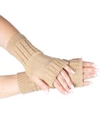 Rękawiczki damskie mitenki kostka beżowe długie Uniwersalny YOCLUB