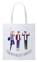 Dla Przyjaciela Na Prezent Torba Eco Biała Shopper Z Nadrukiem Ze Zdjęciem