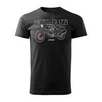 Koszulka motocyklowa z motocyklem na motor Moto Guzzi Griso męska czarna REGULAR XL