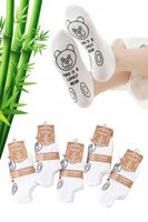 Stopki ABS Antypoślizgowe Damskie Skarpetki Bambusowe Białe 5-PAR 35-38