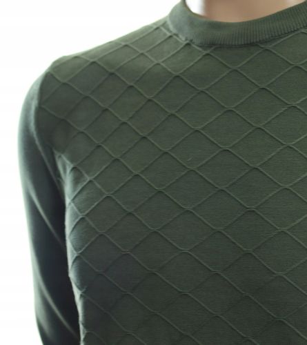 STROKERS klasyczny sweter męski ze wzorem  2XL XXL zielony khaki na Arena.pl