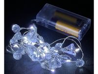 lampki 20 led na baterie KRYSZTAŁKI zimny biały 613