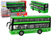 Autobus Piętrowy Na Baterie Światła Dźwięki Napęd Frykcyjny Zielony 1:16