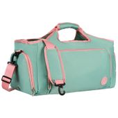 miętowo-różowa, weekendowa torba podróżna z komorą termiczną