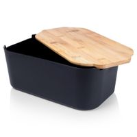 chlebak z deską bambusową czarny 259301