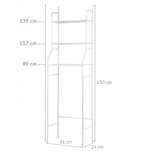 SZAFKA PÓŁKA ŁAZIENKOWA STOJĄCA NAD PRALKĘ STOJAK DO PRALNI REGAŁ 3 na Arena.pl