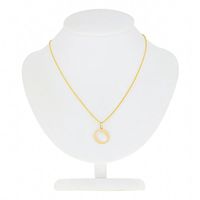 Złota zawieszka literka O pr.585 z łańcuszkiem