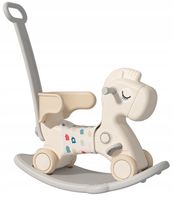 Konik na biegunach z kołami i pchaczem 2w1 jeździk bujak skoczek