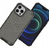 honeycomb etui pancerny pokrowiec z żelową ramką iphone 13 pro czarny
