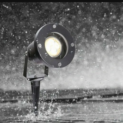 Reflektor ogrodowy wbijany szpikulec z przewodem 1m + żarówka LED GU10 5W zdjęcie 4