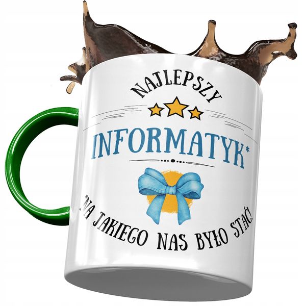 Kubek Zielony Dla Informatyka Najlepszy Informatyk Z Nadrukiem Ze Zdjęciem zdjęcie 1