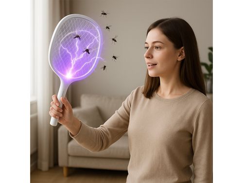 Elektryczna łapka na muchy komary rażąca prądem 2w1 kwadratowa ładowarka na Arena.pl