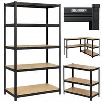 Regał magazynowy metalowy Legger 180 x 90 x 40 cm max 175 kg na półkę