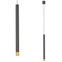 Czarna lampa wisząca Q I pojedynczy zwis tuba nad łóżko