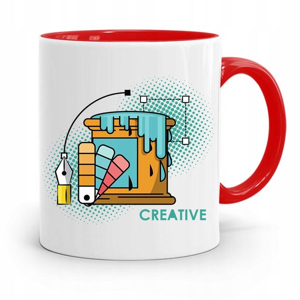 Kubek Czerwony Prezent Dla Grafika Creative Z Nadrukiem Ze Zdjęciem zdjęcie 1