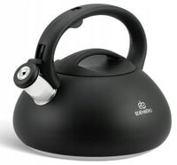 CZAJNIK Stalowy CZARNY MATOWY 3l Indukcja Gaz Z GWIZDKIEM 8804