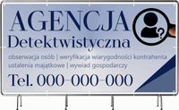 BANER REKLAMOWY 130x80cm duży wybór wzorów AGENCJA DETEKTYWISTYCZNA