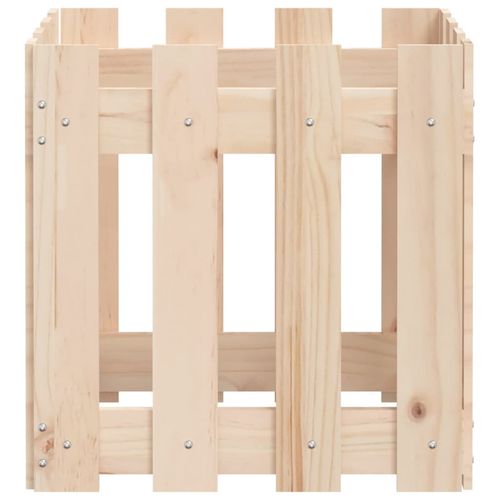 Donica ogrodowa z płotkiem, 40x40x40 cm, lite drewno sosnowe na Arena.pl