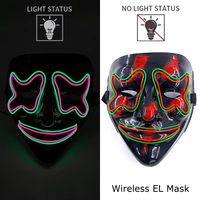 Maska LED neonowa straszna żółta – style 9
