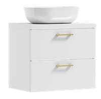 Szafka łazienkowa wisząca LUNA 60 biała/GOLD z umywalką Blanco (GOLD)