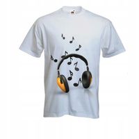 T-SHIRT TOP KOSZULKA muzyczna nuty słuchawki