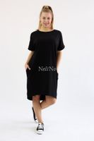 Sukienka z anielskimi skrzydłami Angel Czarna - Różowe skrzydła UNI MAŁY