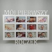 Multiramka ramka na zdjęcia z napisem Mój pierwszy roczek mdf 12 zdjęć